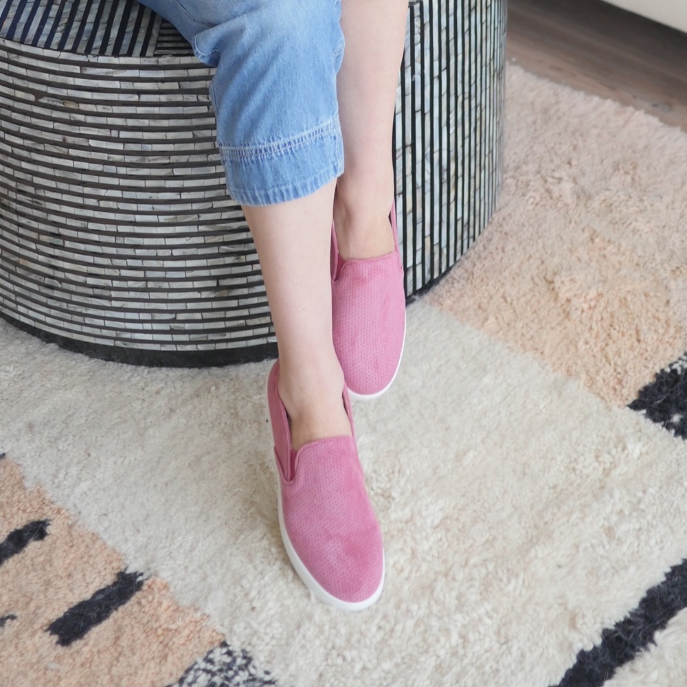Matisse perforated faux suede platform sneaker